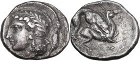 Greek Italy. Northern Lucania, Velia. AR Nomos, c. 440-400 BC. HN Italy 1270; SNG ANS 1255; Williams 162. AR. 7.17 g. 22.00 mm. Sound metal. An attrac...