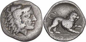 Greek Italy. Southern Lucania, Heraclea. AR Diobol, c. 432-420 BC. HN Italy 1358; HGC 1 982. AR. 98.00 g. 12.50 mm. RR. About VF.