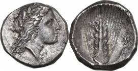 Greek Italy. Southern Lucania, Metapontum. AR Stater, c. 330-290. HN Italy 1592; Johnston Class C, 8.14–5. AR. 7.75 g. 20.00 mm. Great metal. A superb...