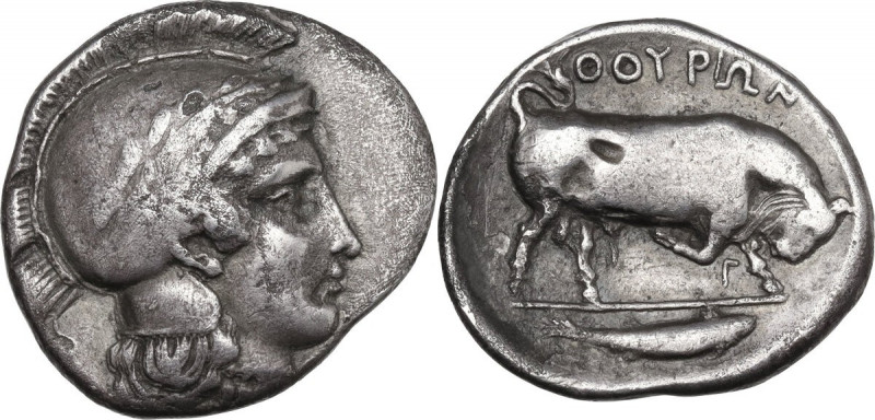 Greek Italy. Southern Lucania, Thurium. AR Stater, c. 443-400 BC. HN Italy 1759....