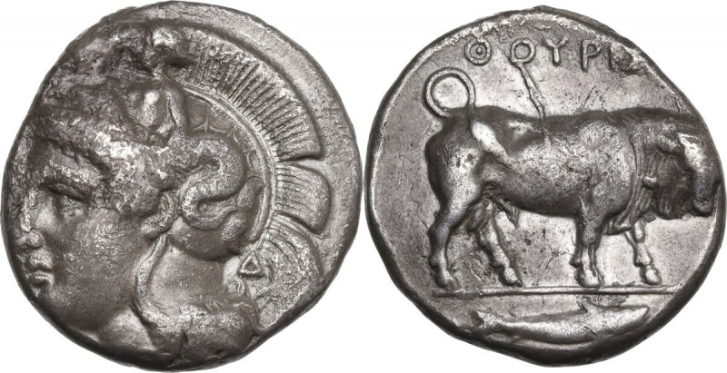 Greek Italy. Southern Lucania, Thurium. AR Double Nomos, c. 380 BC. Noe D2. AR. ...