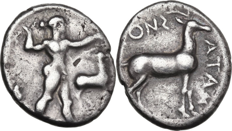 Greek Italy. Bruttium, Kaulonia. AR Stater, c. 475-388 BC. HN Italy 2044. AR. 7....