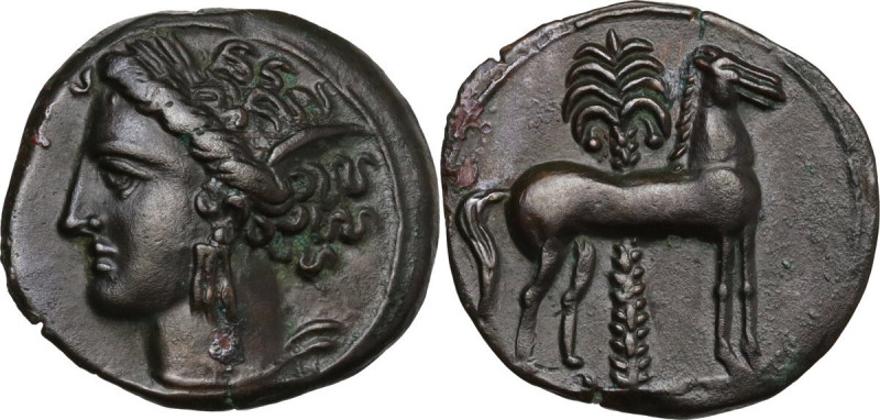 Punic Sardinia. AE 16.5 mm. c. 360-330 BC, uncertain mint. Lulliri pl. 1, 13; SN...