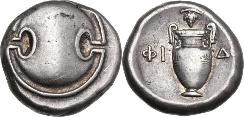 Continental Greece. Boeotia, Thebes. AR Stater, c. 395-338 BC. SNG Cop. 352; BCD...