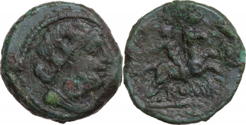 Anomalous Semilibral series. AE Semuncia, c. 217-215 BC. Cr. 39/5. AE. 6.79 g. 1...