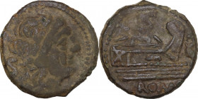 Unofficial Dolphin series. AE Semis, uncertain mint, after 208 BC. Cf. Cr. 80 (Semis unlisted); NAC Spring Sale 2020, 364; Naville 58, 386. AE. 5.78 g...