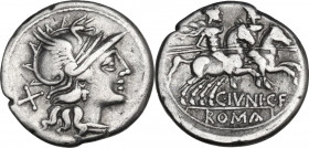 C. Iunius C.f. AR Denarius, 149 BC. Cr. 210/1. AR. 3.80 g. 18.50 mm. VF.