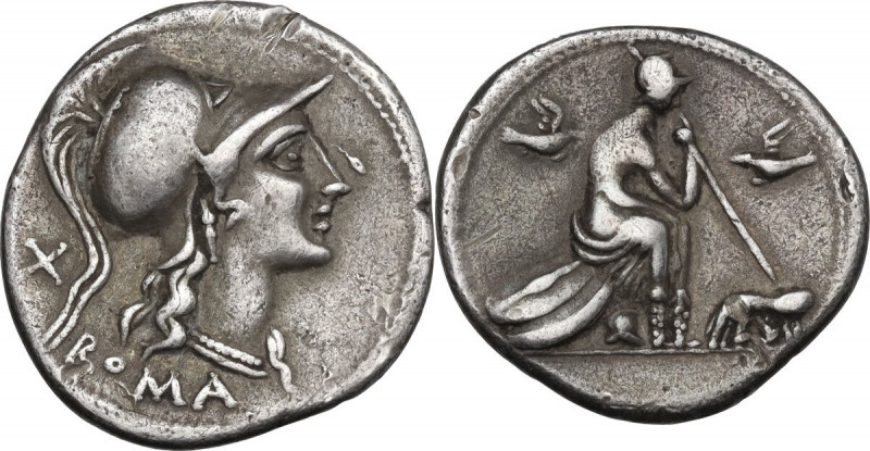 Anonymous. AR Denarius, 115-114 BC. Cr. 287/1. AR. 3.81 g. 20.00 mm. An attracti...