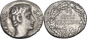 Augustus (27 BC - 14 AD). AR Denarius, Uncertain Spanish mint (Colonia Patricia?), c. 19 BC. RIC I (2nd ed.) 77a; C. 208 (Fr.5). AR. 3.50 g. 17.00 mm....