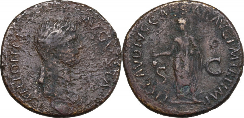 Antonia, daughter of Mark Anthony and Octavia (died 45 AD). AE Dupondius, 41-42 ...