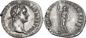 Domitian (81-96). AR Denarius, 90 AD. RIC II 150; C. 259. AR. 3.34 g. 19.00 mm. A very attractive example, with a superb portrait. Broad flan and love...