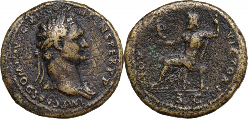 Domitian (81-96). AE Cast (?) 'Sestertius', later cast after Giovanni da Cavino ...