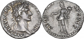 Nerva (96-98). AR Denarius, Rome mint, 96 A.D. RIC II 1. AR. 3.27 g. 17.00 mm. A superb unusual portrait. Lovely iridescent cabinet tone. From slightl...