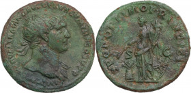 Trajan (98-117). AE Dupondius, 103-111 AD. RIC II 494. AE. 12.10 g. 29.00 mm. Lovely light green patina. Good VF.