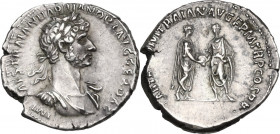 Hadrian (117-138). AR Denarius, 117 AD. RIC II 2c. AR. 3.38 g. 19.00 mm. Scarce. A choice example, from masterly engraved dies, with a superb portrait...