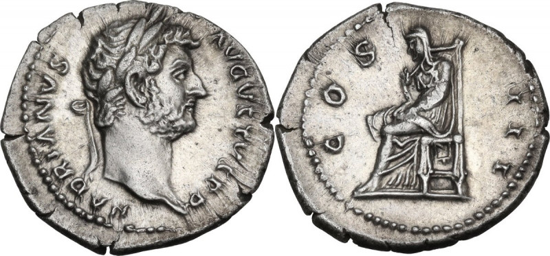 Hadrian (117-138). AR Denarius, 134-138 AD. RIC II 343; C. 395. AR. 3.56 g. 18.5...