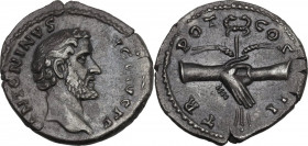 Antoninus Pius (138-161). AR Denarius, 139 AD. RIC III 43; C. 833. AR. 3.41 g. 18.00 mm. Scarce. A choice example. Nice deep grey toning. About EF.