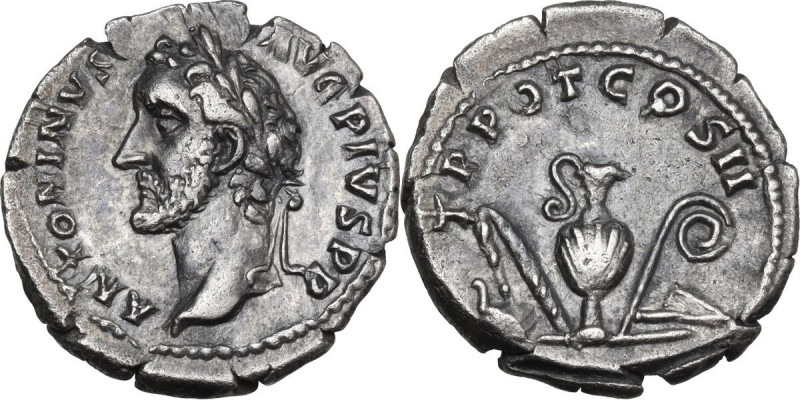 Antoninus Pius (138-161). AR Denarius, Rome mint, 139 AD. RIC III -; cf. 55; C. ...