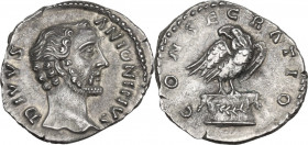 Divus Antoninus Pius (after 161 AD). AR Denarius. Consecration issue, struck under Marcus Aurelius and Lucius Verus, 161 AD. RIC III (M. Aurel.) 431. ...