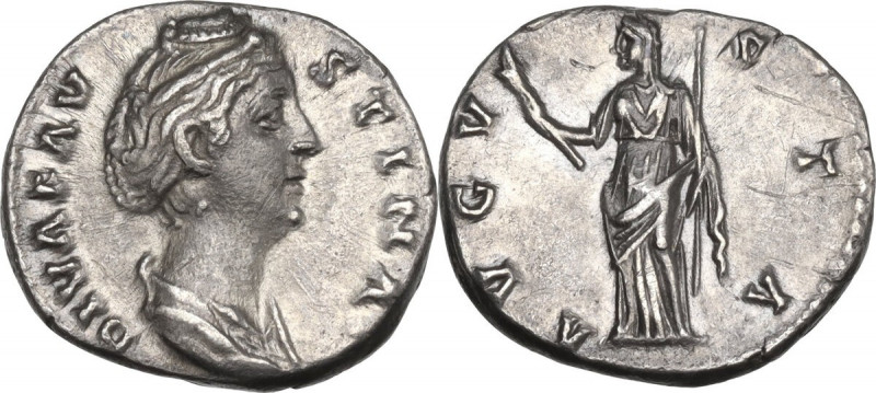 Diva Faustina I (after 141 AD). AR Denarius, after 141 AD. RIC III (A. Pius) 356...