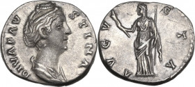 Diva Faustina I (after 141 AD). AR Denarius, after 141 AD. RIC III (A. Pius) 356; C. 96. AR. 3.49 g. 16.50 mm. Very attractive, brilliant, and prettil...