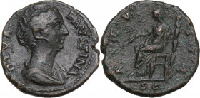 Diva Faustina I (after 141 AD). AE As. Struck under Antoninus Pius, after AD 141. RIC III (A. Pius) 1181. AE. 9.72 g. 26.00 mm. VF.