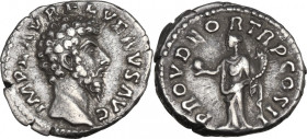 Lucius Verus (161-169). AR Denarius, 161 AD. RIC III (M. Aurel.) 463; C. 144. AR. 3.42 g. 18.00 mm. Sound metal and full weight. Pleasant and lightly ...