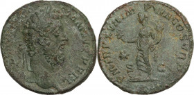 Commodus (177-192). AE Sestertius, Rome mint, 191 AD. RIC III 609; C. 579. AE. 24.09 g. 31.50 mm. A very attractive example. Superb portrait, lovely l...