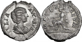 Julia Domna, wife of Septimius Severus (died 217 AD). AR Denarius, Rome mint. RIC IV (Sept. Sev.) 564; C. 123. AR. 3.52 g. 19.00 mm. R. Rare. Delicate...