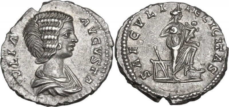 Julia Domna (died 217 AD). AR Denarius, struck under Septimius Severus, 196-211....