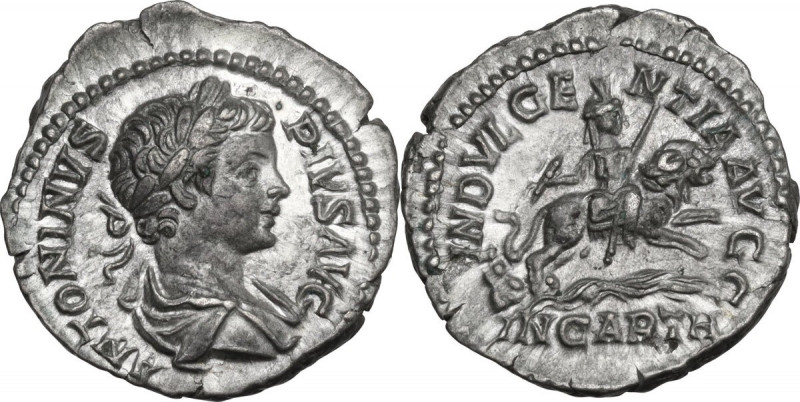 Caracalla (198-217). AR Denarius, 201-206 AD. RIC IV 130a. AR. 3.32 g. 19.00 mm....