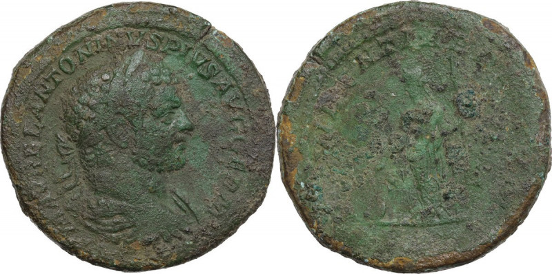 Caracalla (198-217). AE Sestertius, 214-217. RIC IV 572a. AE. 24.39 g. 34.00 mm....