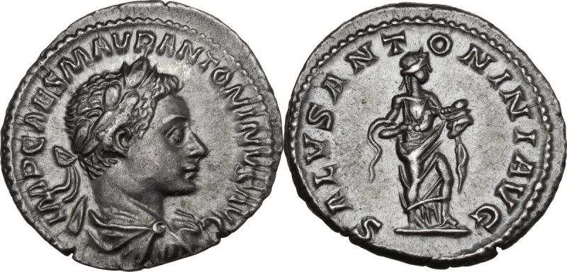 Elagabalus (218-222). AR Denarius, 219 AD. RIC IV 140. AR. 3.12 g. 19.00 mm. Bri...