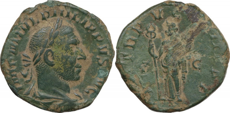 Philip I (244-249). AE Sestertius, Rome mint, 248 AD. RIC IV 153a; C. 149. AE. 1...