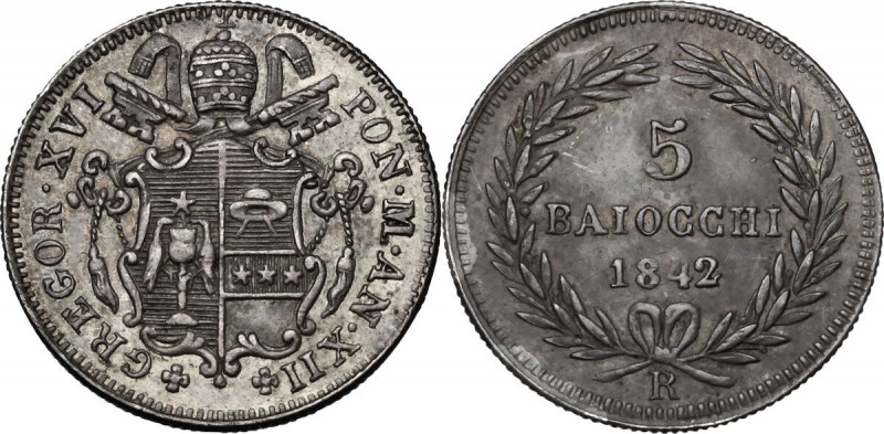 Roma. Gregorio XVI (1831-1846), Bartolomeo Alberto Cappellari. 5 Baiocchi A. XII...