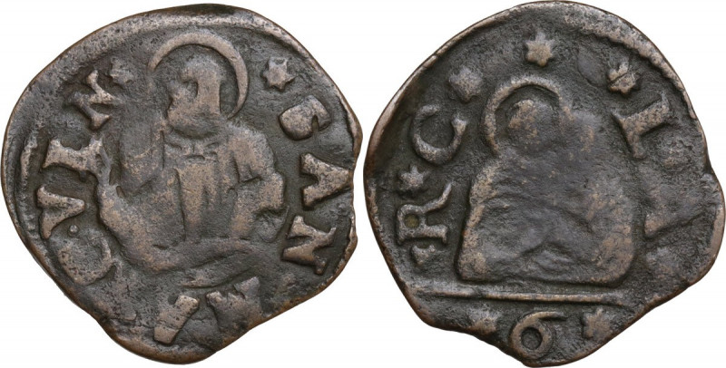 Venezia. Monetazione anonima. Legge del 20 aprile 1619. Bezzo da 6 bagattini det...