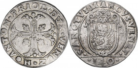 Venezia. Antonio Priuli (1618-1623). Scudo della croce, sigle HZ (Gerolamo Zorzi massaro). CNI 76; Paol. 16. AG. 31.51 g. 42.00 mm. Patina di monetier...