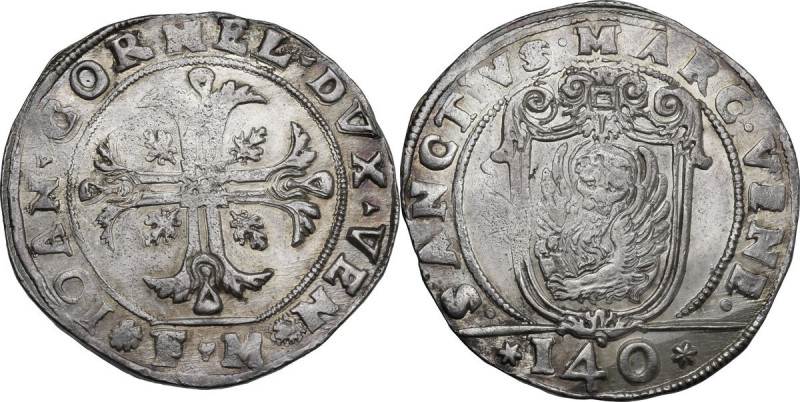 Venezia. Giovanni Corner (1625-1629). Scudo della croce, sigle FM (Ferigo da Mol...
