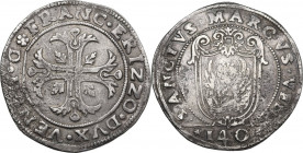 Venezia. Francesco Erizzo (1631-1646). Scudo della croce, sigle DM (Domenico Michini massaro). CNI 13; Paol. 9. AG. 31.09 g. 43.50 mm. Piccola e margi...