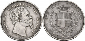 Vittorio Emanuele II Re eletto (1859-1861). Lira 1860 Firenze, mano con scettro. Pag. 440; Mont. 116. AG. 23.00 mm. RR. BB.