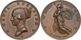 Regnando Vittorio Emanuele II (1861-1878). Maria Adelaide (1822-1855). Medaglia 1855 per la morte. Martini 1772; Fava 29; Camozzi 902. AE. 29.00 mm. R...