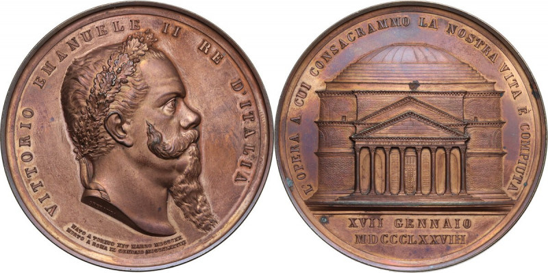 Vittorio Emanuele II (1849-1878). Medaglia 17 gennaio 1878 per i funerali e la s...