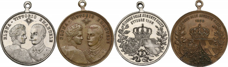 Regnando Umberto I (1844-1900). Vittorio Emanuele III (1900-1943). Due medaglie ...