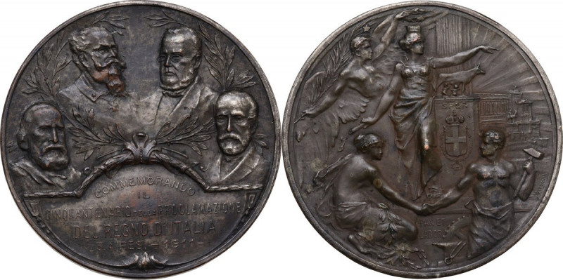 Vittorio Emanuele III (1900-1943). Medaglia 1911, emessa a Buenos Aires per il 5...