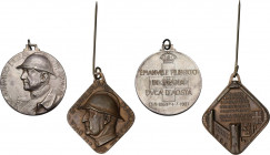 Regnando Vittorio Emanuele III (1900-1943), Emanuele Filiberto Duca d'Aosta (1869-1931). Due medaglie, una con appiccagnolo (1931) e l'altra montata a...