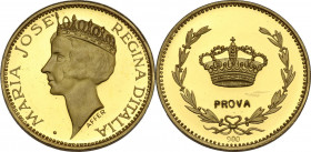 Maria José (1906-2001). Medaglia PROVA, XX sec. AG dorato. 25.00 mm. Opus: C. Affer. FDC.