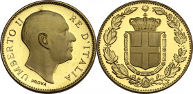 Umberto II (1904-1983). Medaglia PROVA, XX sec. AG dorato. 25.00 mm. Opus: C. Affer. FDC.