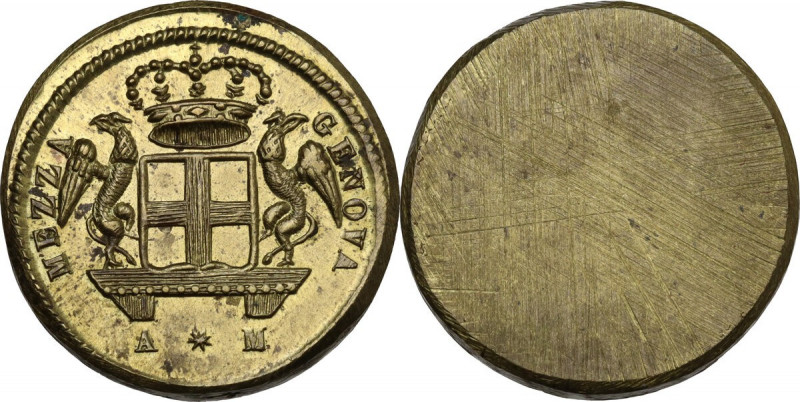Genova. Peso delle 48 lire, sigle A * M sotto lo stemma, prima metà del XIX sec....