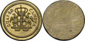 Genova. Peso delle 24 lire, prima metà XIX sec., area di produzione: Milano. Cf. Zavattoni 503. Ottone. 6.30 g. 22.00 mm. SPL.