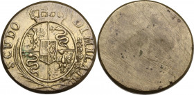 Milano. Casata Asburgo-Lorena. Peso dello scudo da 6 lire, post 1778. Zavattoni 1108. AE. 11.56 g. 26.00 mm. SPL.